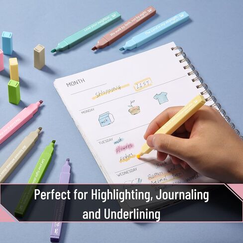 Mr. Pen-Pet-Plitlets مع نظام ترميز الألوان ، 8 عبوات ، باستيل الناعمة الجمالية ، ألوان متنوعة ، علامات الكتاب المقدس لا تنزف من خلال in Saudi Arabia