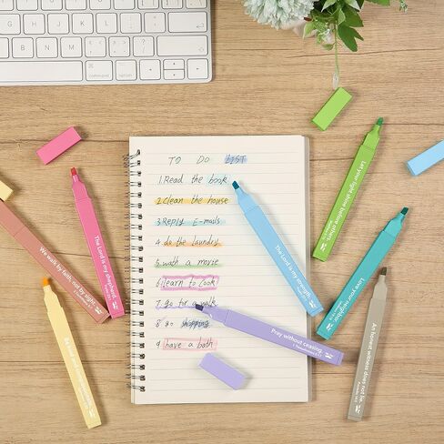 Mr. Pen-Pet-Plitlets مع نظام ترميز الألوان ، 8 عبوات ، باستيل الناعمة الجمالية ، ألوان متنوعة ، علامات الكتاب المقدس لا تنزف من خلال in Saudi Arabia
