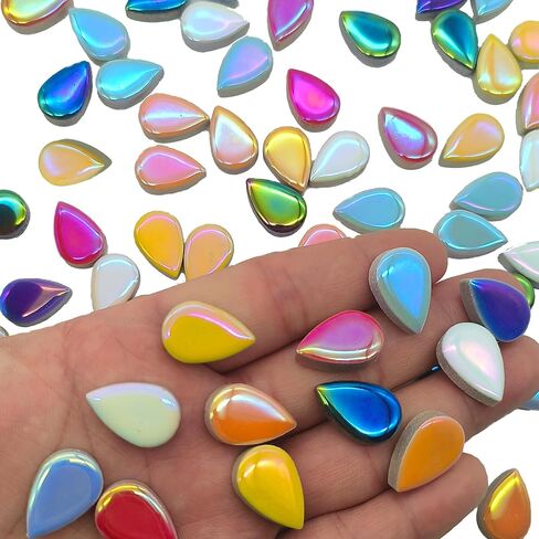 Ceramic Mosaic Tiles for Crafts, 7oz Assorted Colors Petal Mosaic Tiles Ceramic for Art Supplies, Mosaic Making Kit for DIY Hobbies Children Handmade Home Decoration Art Projects (Drop)…… in Kuwait