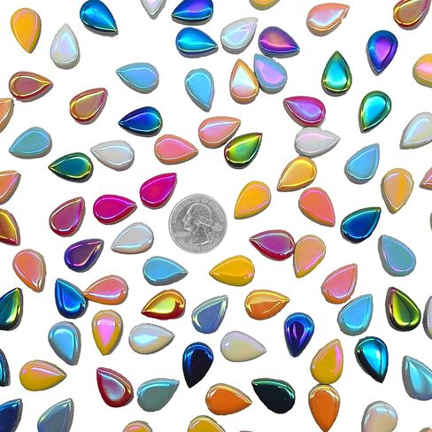 Ceramic Mosaic Tiles for Crafts, 7oz Assorted Colors Petal Mosaic Tiles Ceramic for Art Supplies, Mosaic Making Kit for DIY Hobbies Children Handmade Home Decoration Art Projects (Drop)…… in Kuwait
