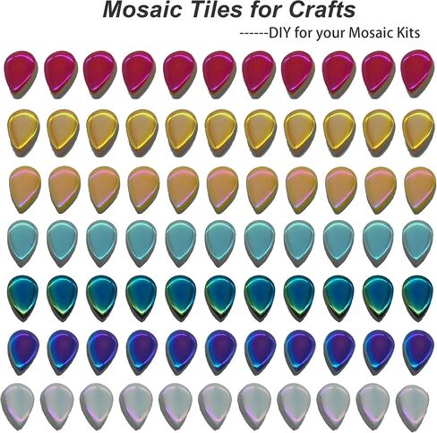 Ceramic Mosaic Tiles for Crafts, 7oz Assorted Colors Petal Mosaic Tiles Ceramic for Art Supplies, Mosaic Making Kit for DIY Hobbies Children Handmade Home Decoration Art Projects (Drop)…… in Kuwait