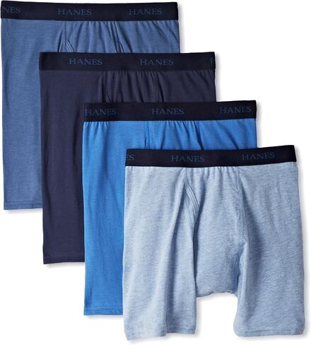 Hanes Ultimate Men's 4-Pack FreshIQ Dyed Stretch Boxer with ComfortFlex Waistband Brief-Colors May Vary in Saudi Arabia