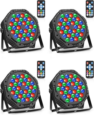 أضواء المسرح 2 حزمة 36 LED Par Light حبالي RGB DJ Party Uplights مع تنشيط الصوت والتحكم DMX للديسكو، الزفاف، النادي، عيد الميلاد، إضاءة مسرح عيد الميلاد in Kuwait