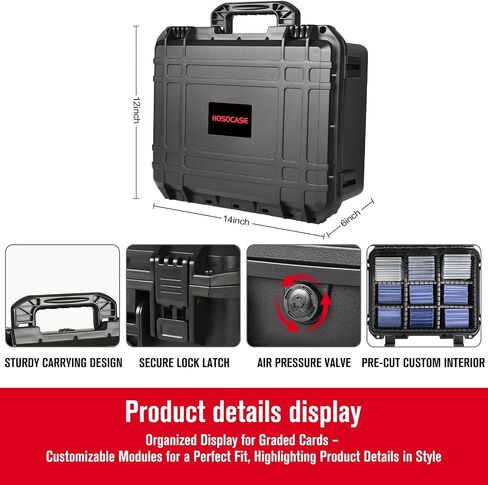 Trading Card Case Storage Box - Sports Cards Box for PSA Slabs Top Loaders, Baseball Card Storage, Basketball Graded Cards Storage Boxes, Waterproof Hard Case Cards Boxes with 4 Dividers DIY (300+) in Saudi Arabia