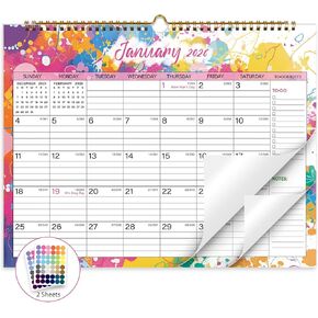2025-2026 Wall Calendar, Calendar 2025-2026, 18 Month Calendar July 2025 - December 2026, 14.8" X 11.5", Calendar with Twin-Wire Binding, Hanging Hook and Julian Dates (Seasonal Designs) in Kuwait