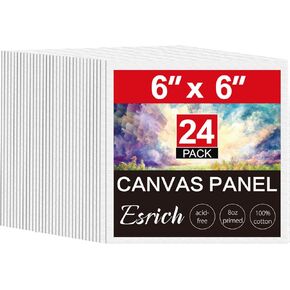 ESRICH 16 Pack 4x6 Inch Small Canvases for Painting, Painting Canvas 4x6 Inch Cotton Primed Acid Free Mini Blank Canvas Panels for Oil Paint,Watercolor,Acrylic Paint, Gouache, Tempera in Kuwait