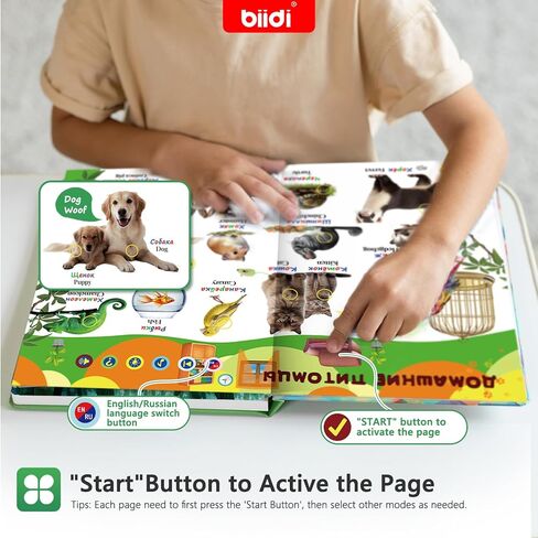 Bilingual World Awareness Audiobook in English and Russian - Audiobooks for 2-6 Year olds | 1600+ Sounds,Interactive Educational Toys, Learning Toys and Birthday Gifts for Kids in Kuwait