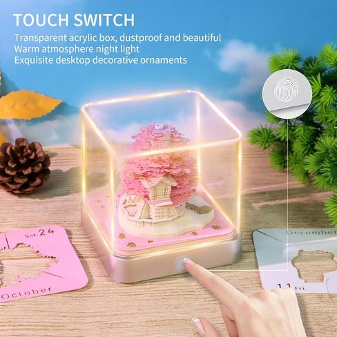 3D Memo Pad Time Piece Calendar 2025,3D Calendar Memo Pad DIY Notes Notepad Paper Carving Art Green Tree House,2025 Desk Calendar With LED Lights in Kuwait