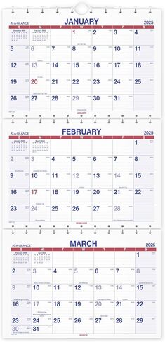 AT-A-GLANCE 2026 Wall Calendar, 12" x 26.5", Large, Three-Month, Move-A-Page (PMLF112826) in Saudi Arabia