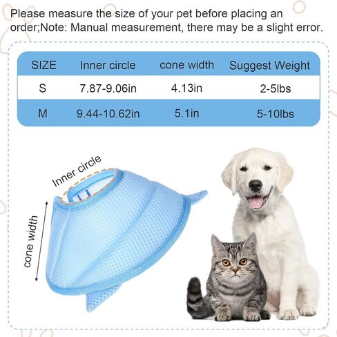Cat Collar Cute Cat Recovery Collar Breathable Adjustable Soft Lightweight Pet Neck to Stop Licking Scratching After Surgery for Pets Dogs Kittes in Saudi Arabia