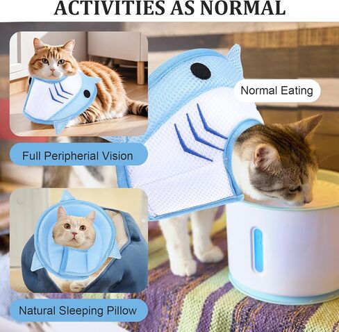 Cat Collar Cute Cat Recovery Collar Breathable Adjustable Soft Lightweight Pet Neck to Stop Licking Scratching After Surgery for Pets Dogs Kittes in Saudi Arabia