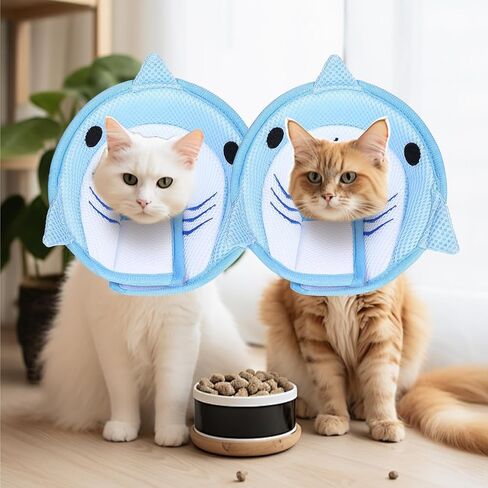Cat Collar Cute Cat Recovery Collar Breathable Adjustable Soft Lightweight Pet Neck to Stop Licking Scratching After Surgery for Pets Dogs Kittes in Saudi Arabia