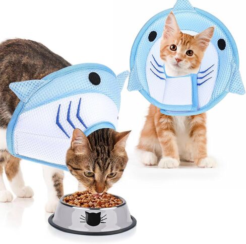 Cat Collar Cute Cat Recovery Collar Breathable Adjustable Soft Lightweight Pet Neck to Stop Licking Scratching After Surgery for Pets Dogs Kittes in Saudi Arabia
