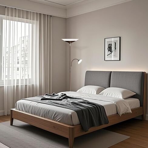 Upgraded 2-in-1 Torchiere Floor Lamp, Dimmable Standing Lamp with Remote&Touch Control, 34W Brightness Adjustable Floor Reading Light, Black Modern Corner Lamp for Living Room Bedroom Office in Saudi Arabia