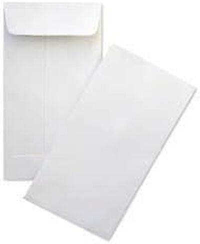 500 Cashier Depot #7 Coin/Cash/Small Parts Envelopes, 3 1/2" X 6 1/2", Sturdy 24lb. White, Gum Flap, 500/Box in Saudi Arabia