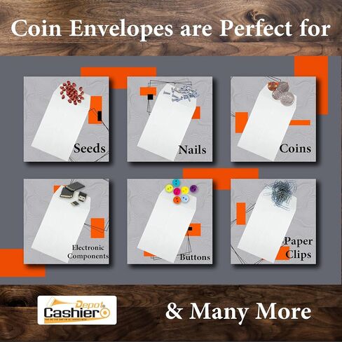 500 Cashier Depot #7 Coin/Cash/Small Parts Envelopes, 3 1/2" X 6 1/2", Sturdy 24lb. White, Gum Flap, 500/Box in Saudi Arabia