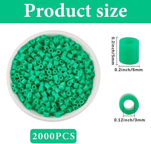 1 Box 2000 Pieces Fuse Beads Bulk 5mm Melting Beads Craft Black and White Plastic Tube Melty Compatible Bead Hama Bead Refills for DIY Crafts Handmade Decoration Holiday Creative Gifts in Saudi Arabia