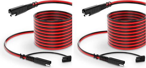 Electop 15ft SAE تمديد الطاقة مع اتصال سريع/فصل ، 14AWG ، غطاء الغبار للسيارات ، RV ، دراجة نارية ، لوحة الطاقة الشمسية ، شحن البطارية in Kuwait