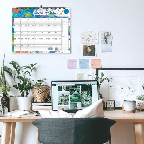 2025-2026 Wall Calendar, Calendar 2025-2026, 18 Month Calendar July 2025 - December 2026, 14.8" X 11.5", Calendar with Twin-Wire Binding, Hanging Hook and Julian Dates (Seasonal Designs) in Kuwait