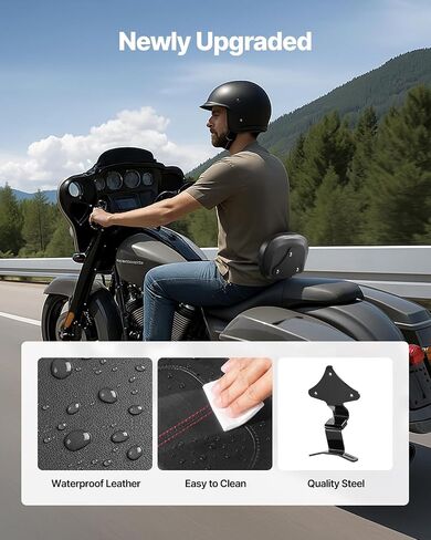 VEVOR Motorcycle Backrest Sissy Bar, Compatible With Harley-Davidson Dana Street Glide Road Glide Road King, 29 inch Height Detachable Passenger Backrest, For Motorcycles, Black in Saudi Arabia