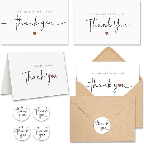 Funny Thank You Cards, Thank You Cards with Envelopes, Cute Thank You Notes for Kids Teacher Appreciation, Set of 20 Blank Notecards with Kraft Envelopes & Matching Stickers, Graduation Gift in Saudi Arabia
