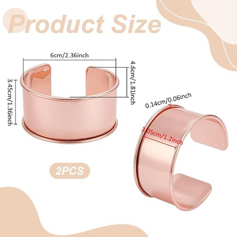 UNICRAFTALE 2pcs Platinum Grooved Bangles Punk Style Wide Band Open Cuff Bangle Adjustable Alloy Wrist Cuff Wrap Bracelet for Gemstone Leather Inlay Bangle Making 34.5mm Wide in Saudi Arabia