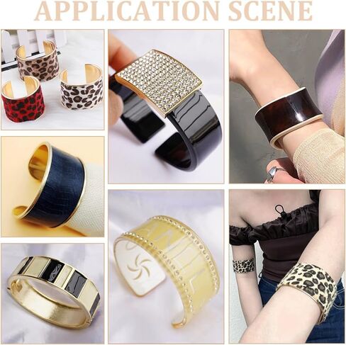 UNICRAFTALE 2pcs Platinum Grooved Bangles Punk Style Wide Band Open Cuff Bangle Adjustable Alloy Wrist Cuff Wrap Bracelet for Gemstone Leather Inlay Bangle Making 34.5mm Wide in Saudi Arabia