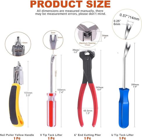 2pcs Upholstery Staple Remover Nail Remover Tool with Nail Puller Pliers Tack Puller, Staple Puller Remove Nails from Furniture Floor Wall Wooden Case Picture in Kuwait