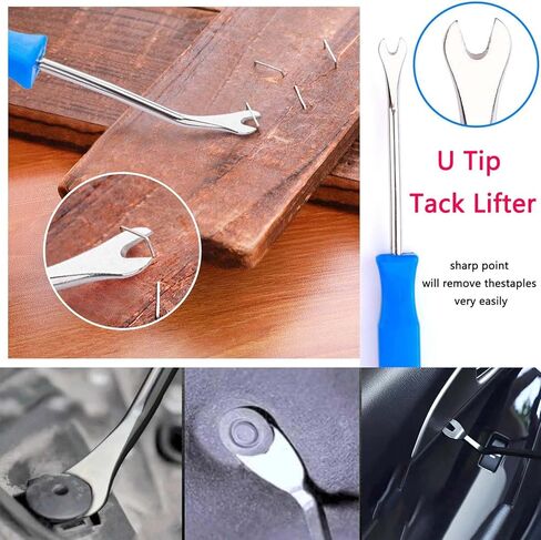 2pcs Upholstery Staple Remover Nail Remover Tool with Nail Puller Pliers Tack Puller, Staple Puller Remove Nails from Furniture Floor Wall Wooden Case Picture in Kuwait