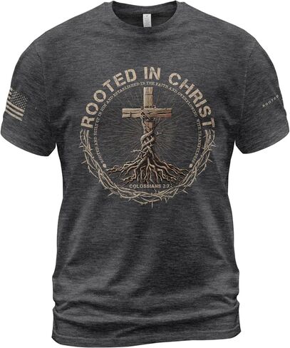 Rooted in Christ Shirt, Jesus Shirts for Men, Christian Shirts for Men, Christian Tshirts 2 in Saudi Arabia