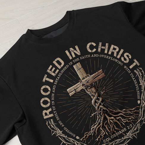 Rooted in Christ Shirt, Jesus Shirts for Men, Christian Shirts for Men, Christian Tshirts 2 in Saudi Arabia