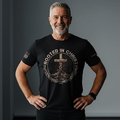 Rooted in Christ Shirt, Jesus Shirts for Men, Christian Shirts for Men, Christian Tshirts 2 in Saudi Arabia