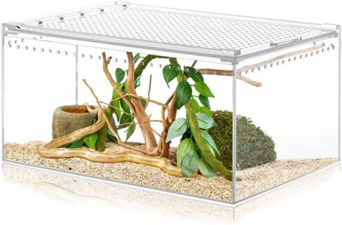 Jumping Spider Enclosure, Integrated Reptile Breeding Box Magnetic Acrylic Reptile Breeding Box for Scorpion Sling Isopods Lizards Roach Invertebrates Insect Mantis(4.1x 3.3X 2.5 inches) in Saudi Arabia