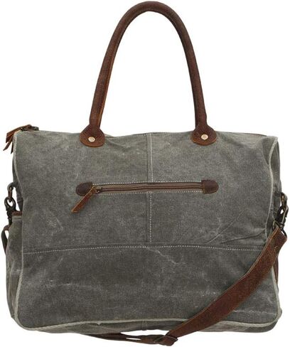 Myra Bag Chimera Vintage Purse - Large Leather and Canvas Purses for Women, Brown, Gray, and Ivory Vintage Patchwork Design, Weekender Shoulder Bag, Large Side Bags for Women in Saudi Arabia