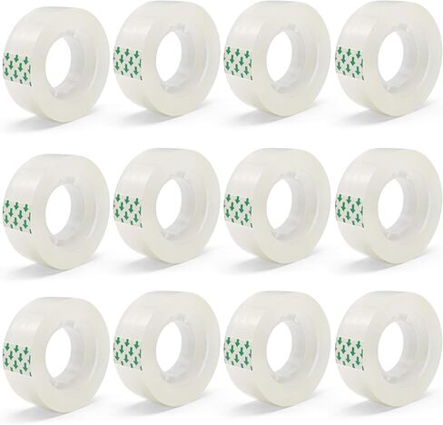 AIMI 24 Rolls Transparent Tape Refills Clear Tapes with Tape Dispenser, All-Purpose Transparent Glossy Tapes for Office, Home, School in Kuwait