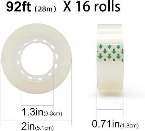 AIMI 24 Rolls Transparent Tape Refills Clear Tapes with Tape Dispenser, All-Purpose Transparent Glossy Tapes for Office, Home, School in Kuwait