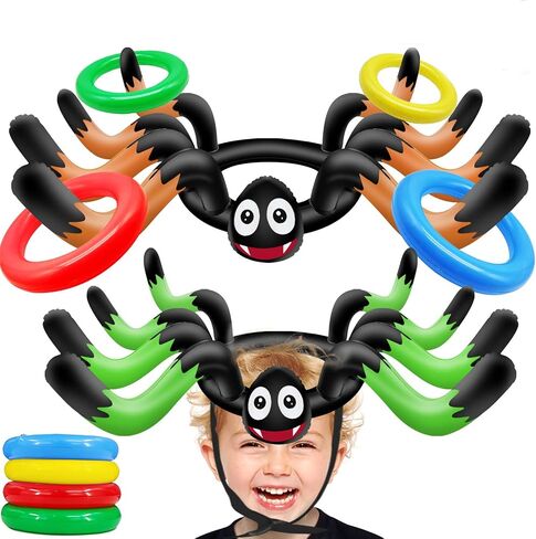 TURNMEON 3 Pack Inflatable Reindeer Antler Ring Toss Game for Christmas Holiday Thanksgiving Xmas Party Game Headband Inflatable Toys for Holiday Family School Photo Props Game(3 Antlers, 12 Rings) in Saudi Arabia