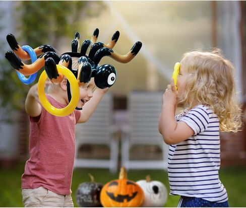 TURNMEON 3 Pack Inflatable Reindeer Antler Ring Toss Game for Christmas Holiday Thanksgiving Xmas Party Game Headband Inflatable Toys for Holiday Family School Photo Props Game(3 Antlers, 12 Rings) in Saudi Arabia