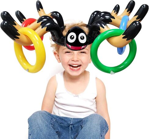 TURNMEON 3 Pack Inflatable Reindeer Antler Ring Toss Game for Christmas Holiday Thanksgiving Xmas Party Game Headband Inflatable Toys for Holiday Family School Photo Props Game(3 Antlers, 12 Rings) in Saudi Arabia