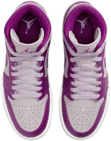 حذاء Nike Air Jordan 1 Mid للنساء (BQ6472-108، أبيض ساميت/بني كهرماني/طيني كوني) مقاس 6.5 in Kuwait