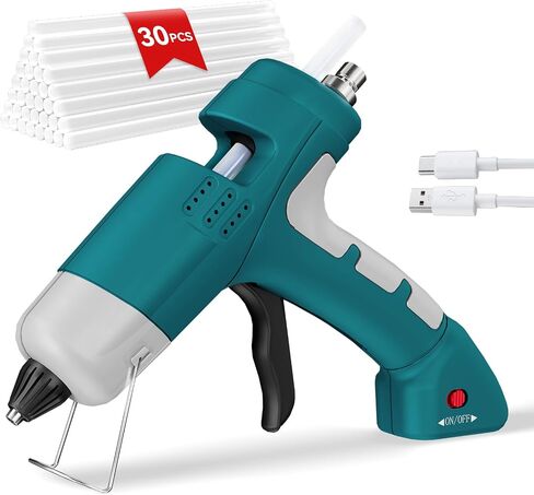 Hot Glue Gun, HHDQYMSG 30pcs Premium Glue Stick, 100W Fast Preheating Construction & Heavy Duty Glue Guns, Hot Glue Gun for School Office DIY Crafts and Home Repairs in Saudi Arabia