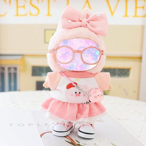 Labubu Clothes, labubu Outfit, Labubu Keychain Accessories, Cute Kawaii Fashion Skirt Overalls Set 6 Pieces for 15cm & 17cm Labubu, Hats Clothes for Labubu (No Doll) in Saudi Arabia