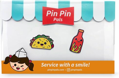 Enamel Pin Set (2 Pins Per Set) for Backpack, Bag, Lapel, Kawaii Button Collector - Corn Dog & Mustard in Kuwait
