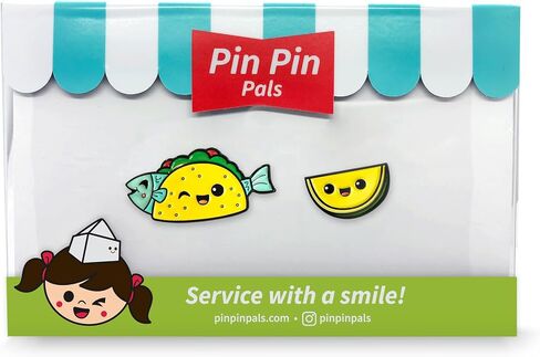 Enamel Pin Set (2 Pins Per Set) for Backpack, Bag, Lapel, Kawaii Button Collector - Corn Dog & Mustard in Kuwait