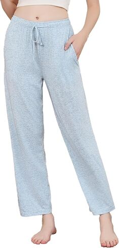 U2SKIIN Women's Pajama Bottoms, Soft Lounge Pajama Pants for Women, Lightweight PJ Pants for Home & Relaxation(Light Green Mel. M) in Saudi Arabia