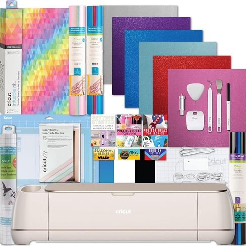 Cricut Maker 4 Machine Ultimate Bundle- Rainbow Vinyl Sampler, Infusible Ink, Card Making Kit, Iron-On Sampler Roll, Tool Set and Cutting Mats, Beginner Cutting Machine Set for Die-Cutting Projects in Kuwait