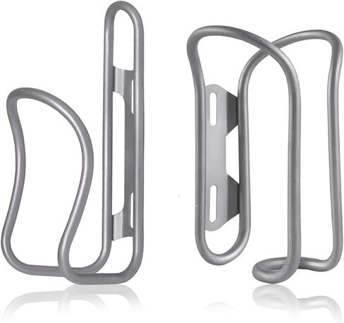Titanium Bike Water Bottle Cages, 2-Pack, Lightweight and Durable Alloy Holder for MTB and Road Bicycles - Silver in Kuwait