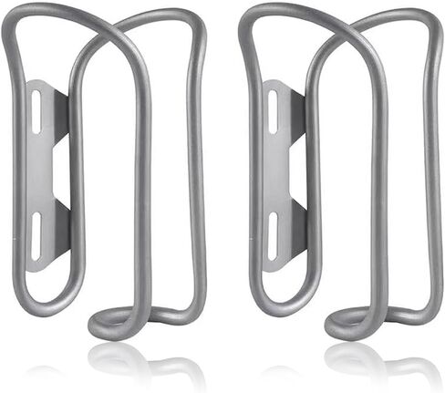 Titanium Bike Water Bottle Cages, 2-Pack, Lightweight and Durable Alloy Holder for MTB and Road Bicycles - Silver in Kuwait