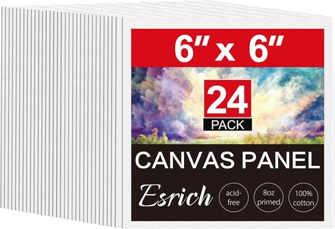 ESRICH 16 Pack 4x6 Inch Small Canvases للطلاء ، اللوحة القماشية 4 × 6 بوصة من القطن ، حمض صغير خالي من الألواح القماشية الفارغة لطلاء الزيت ، ألوان مائية ، طلاء أكريليك ، غواش ، بيمورا in Kuwait