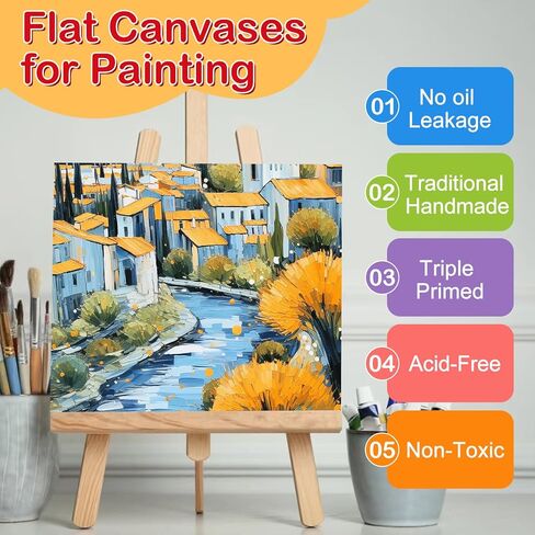 ESRICH 16 Pack 4x6 Inch Small Canvases للطلاء ، اللوحة القماشية 4 × 6 بوصة من القطن ، حمض صغير خالي من الألواح القماشية الفارغة لطلاء الزيت ، ألوان مائية ، طلاء أكريليك ، غواش ، بيمورا in Kuwait